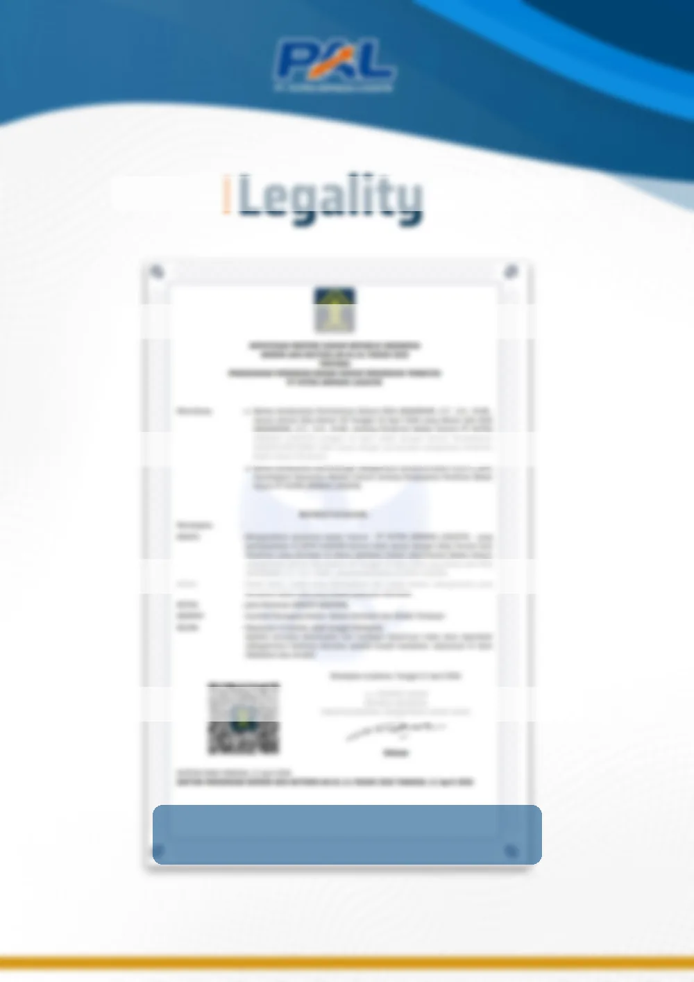 Redacted preview of PAL supporting legality document